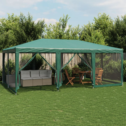 Party stan s 10 síťovanými bočnicemi zelený 6 x 4 m HDPE