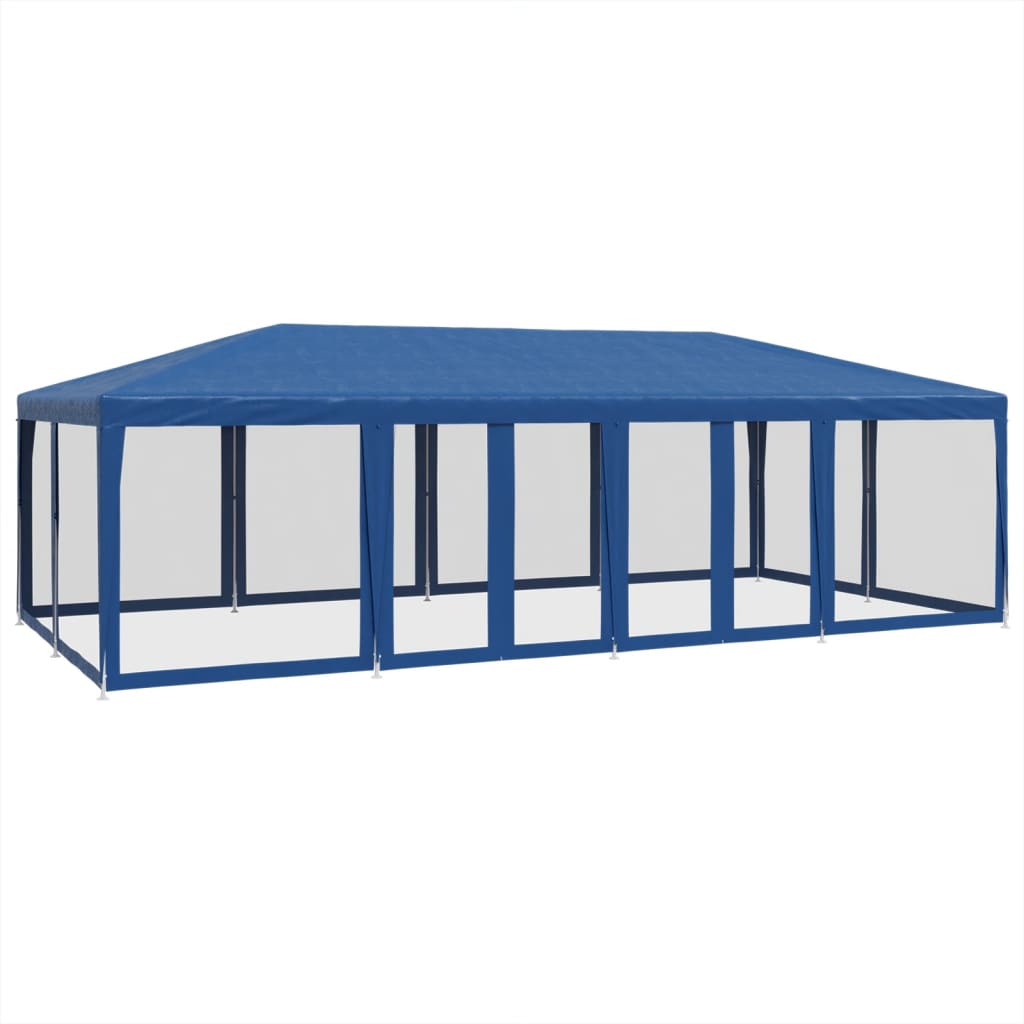 Party stan s 12 síťovanými bočnicemi modrý 8 x 4 m HDPE