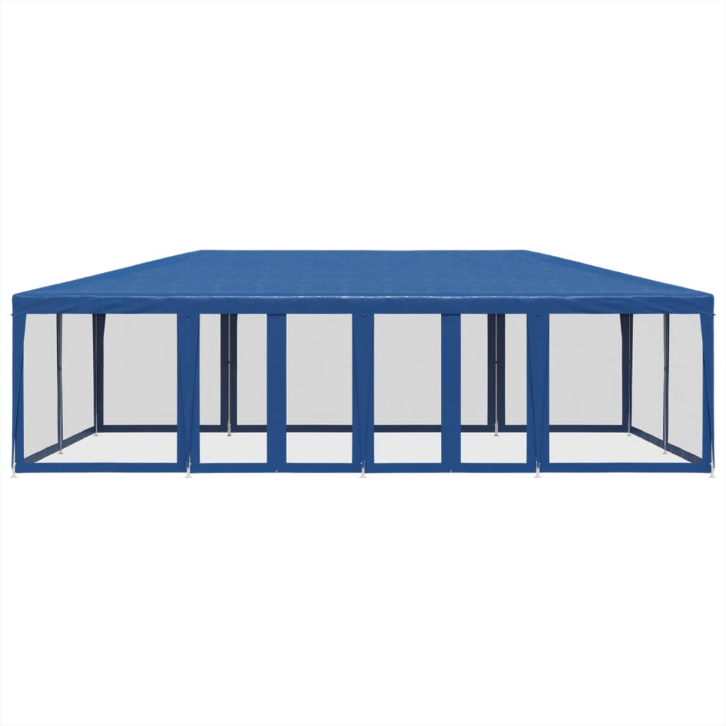 Party stan s 12 síťovanými bočnicemi modrý 8 x 4 m HDPE