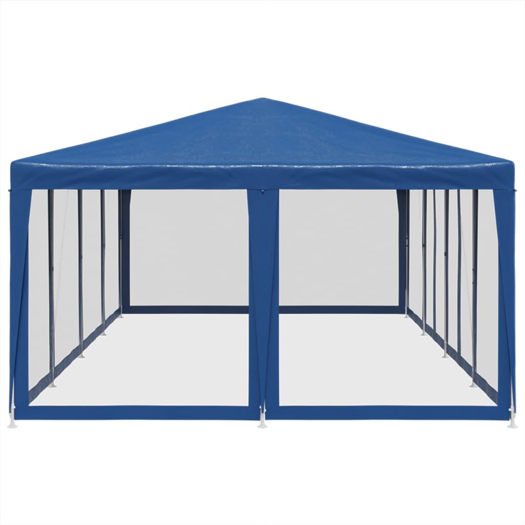 Party stan s 12 síťovanými bočnicemi modrý 8 x 4 m HDPE