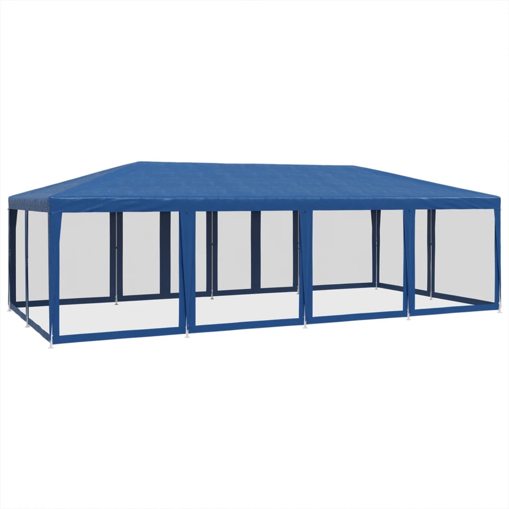 Party stan s 12 síťovanými bočnicemi modrý 8 x 4 m HDPE