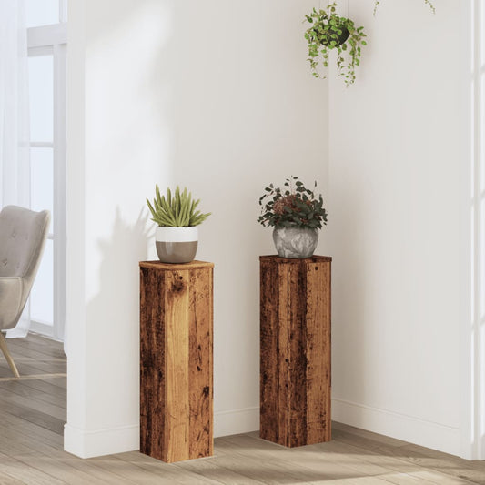 Stojany na rostliny 2 ks old wood 17x17x60 cm kompozitní dřevo