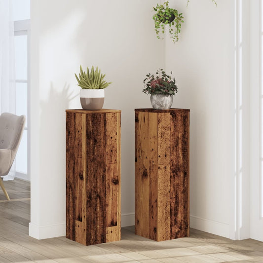 Stojany na rostliny 2 ks old wood 25x25x80 cm kompozitní dřevo