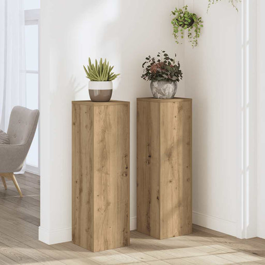 Stojany na rostliny 2 ks dub artisan 25 x 25 x 80 cm kompozit