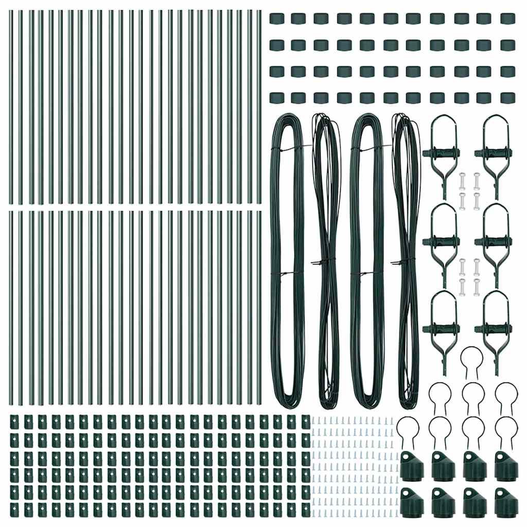Plotový sloupek. Jiný 52 pcs Zelená 3.2 x 3.2 x 80 cm Ocel