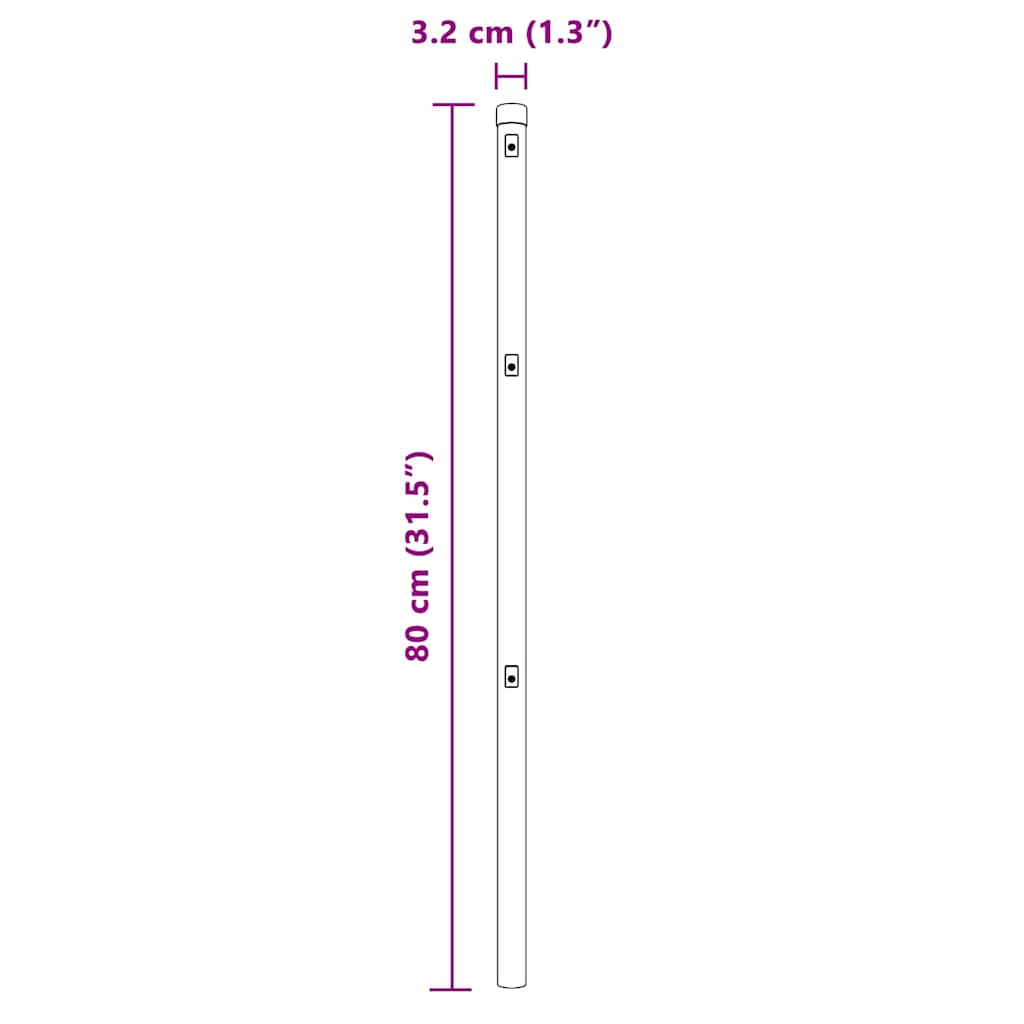 Plotový sloupek. Jiný 52 pcs Zelená 3.2 x 3.2 x 80 cm Ocel