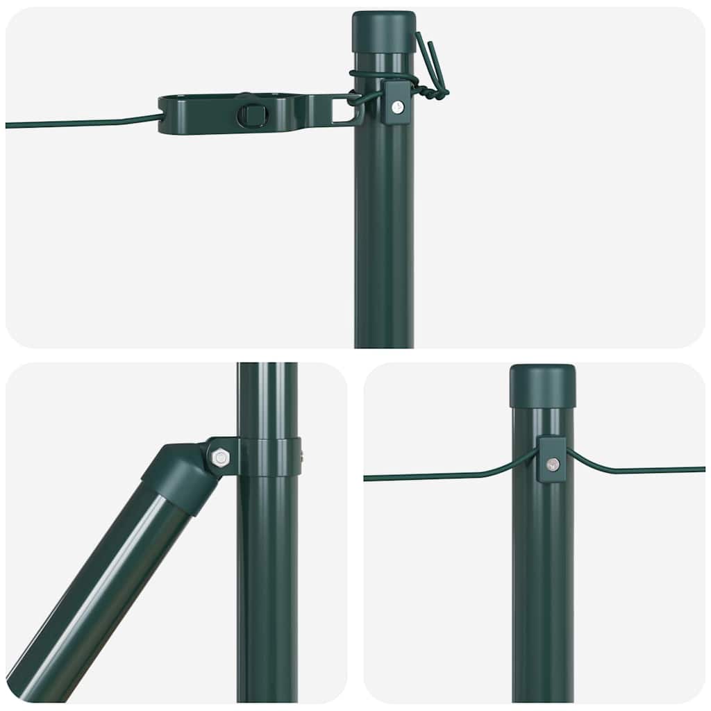 Plotový sloupek. Jiný 26 pcs Zelená 3.2 x 3.2 x 100 cm Ocel
