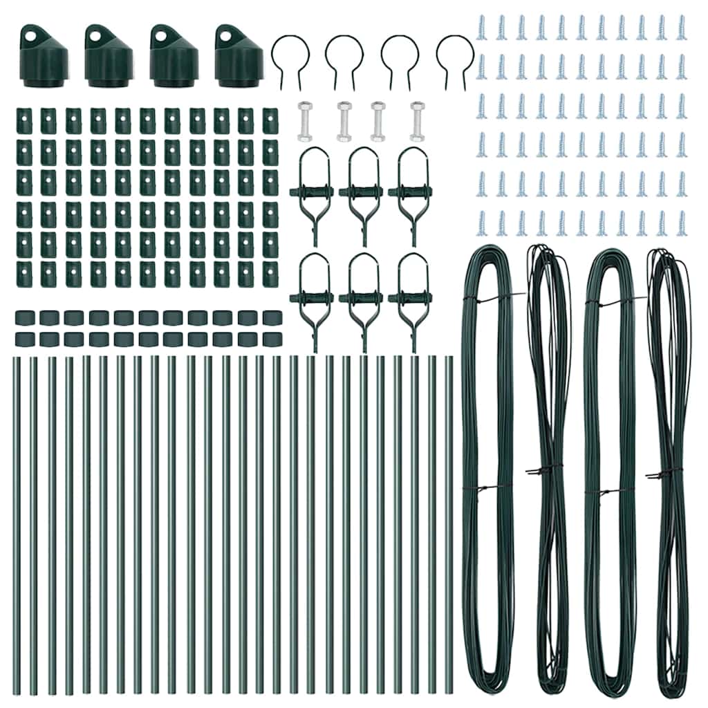 Plotový sloupek. Jiný 26 pcs Zelená 3.2 x 3.2 x 100 cm Ocel