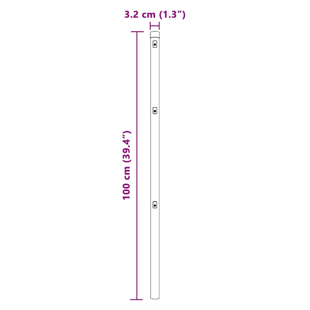 Plotový sloupek. Jiný 26 pcs Zelená 3.2 x 3.2 x 100 cm Ocel