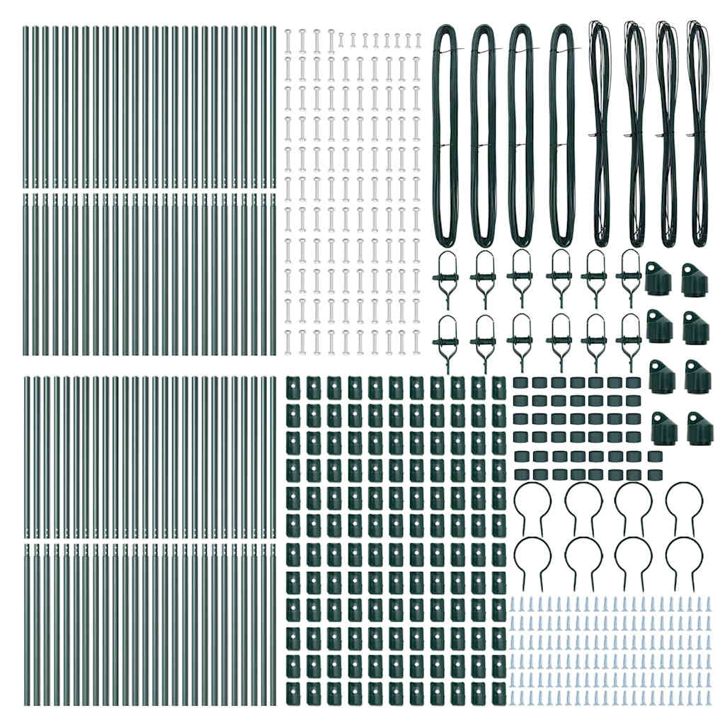Plotový sloupek. 52 pcs Zelená 3.2 x 3.2 x 150 cm Ocel