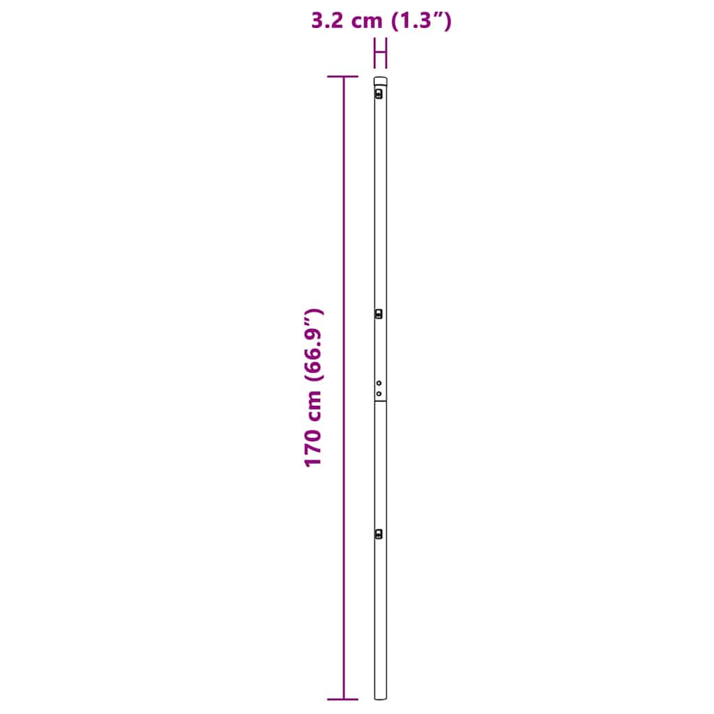 Plotový sloupek. Jiný 52 pcs Zelená 3.2 x 3.2 x 170 cm Ocel