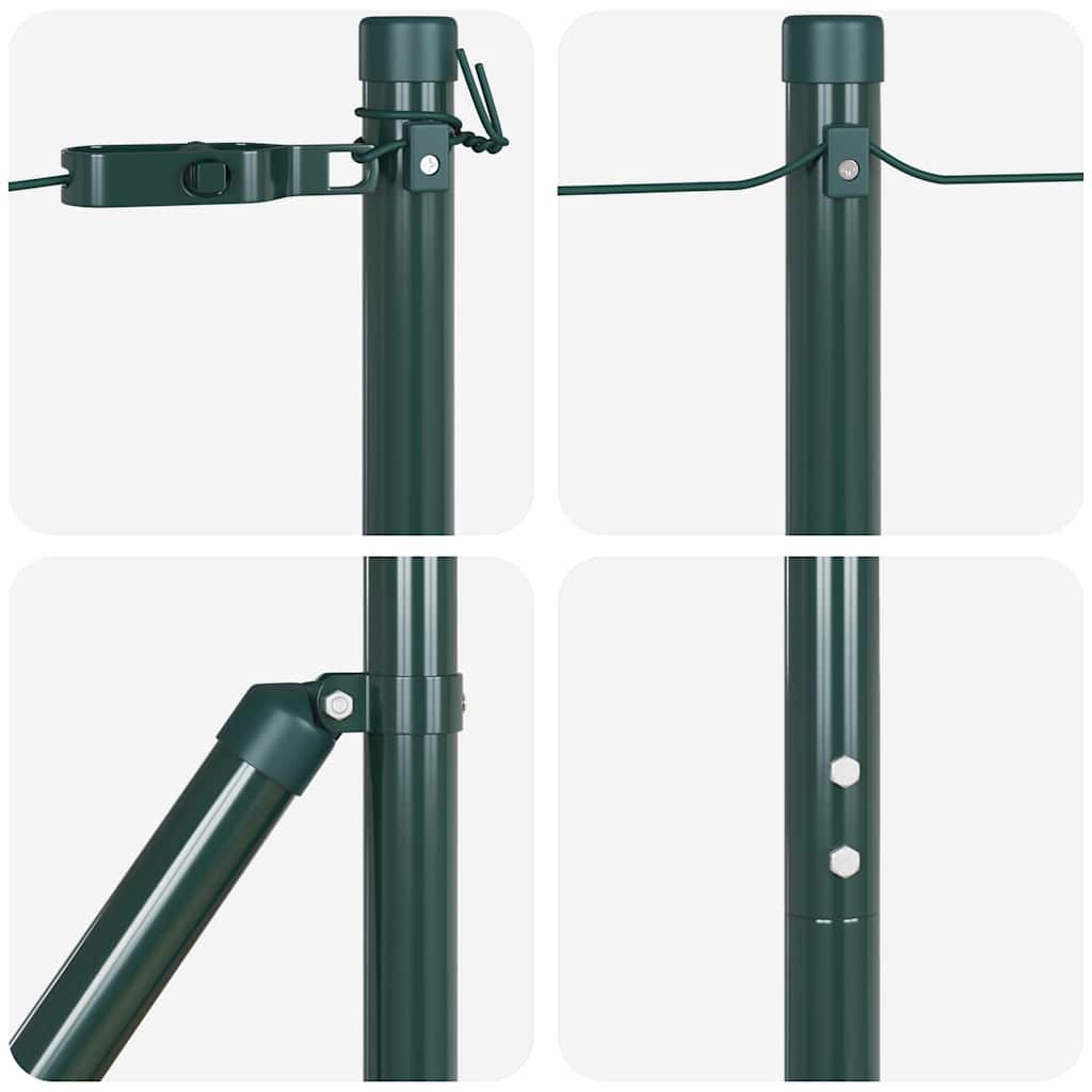 Plotový sloupek. Jiný 26 pcs Zelená 3.2 x 3.2 x 210 cm Ocel