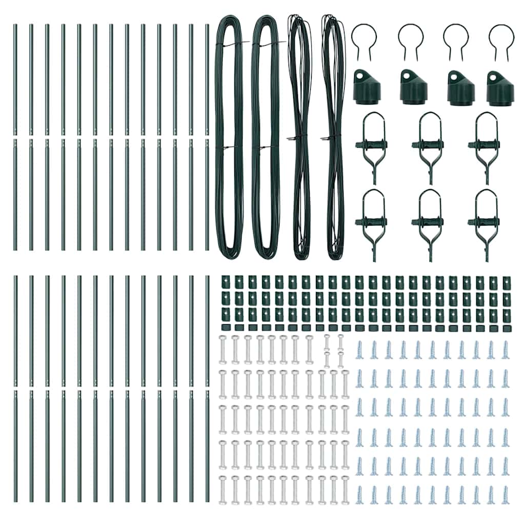 Plotový sloupek. Jiný 26 pcs Zelená 3.2 x 3.2 x 210 cm Ocel