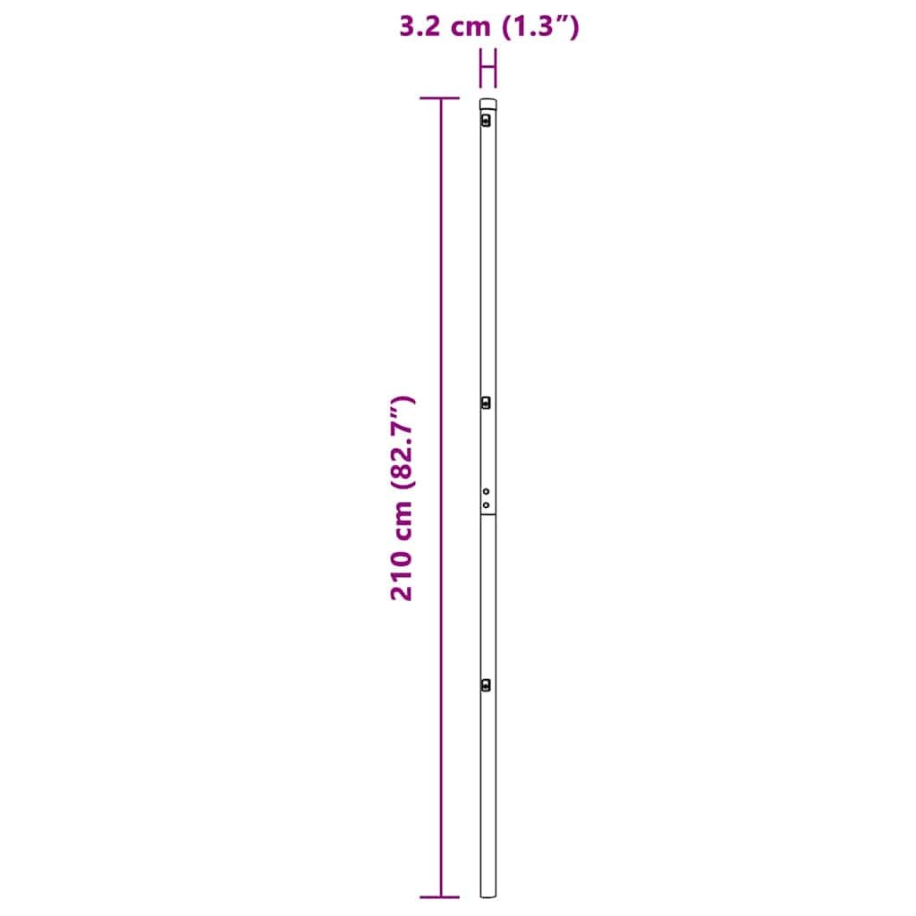 Plotový sloupek. Jiný 26 pcs Zelená 3.2 x 3.2 x 210 cm Ocel