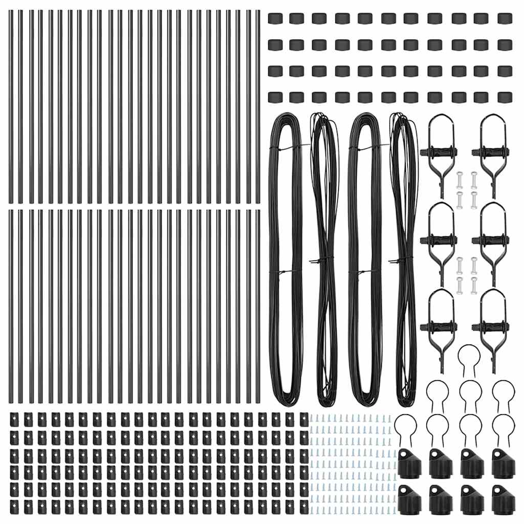 Plotový sloupek. Jiný 52 pcs Šedá 3.2 x 3.2 x 100 cm Ocel