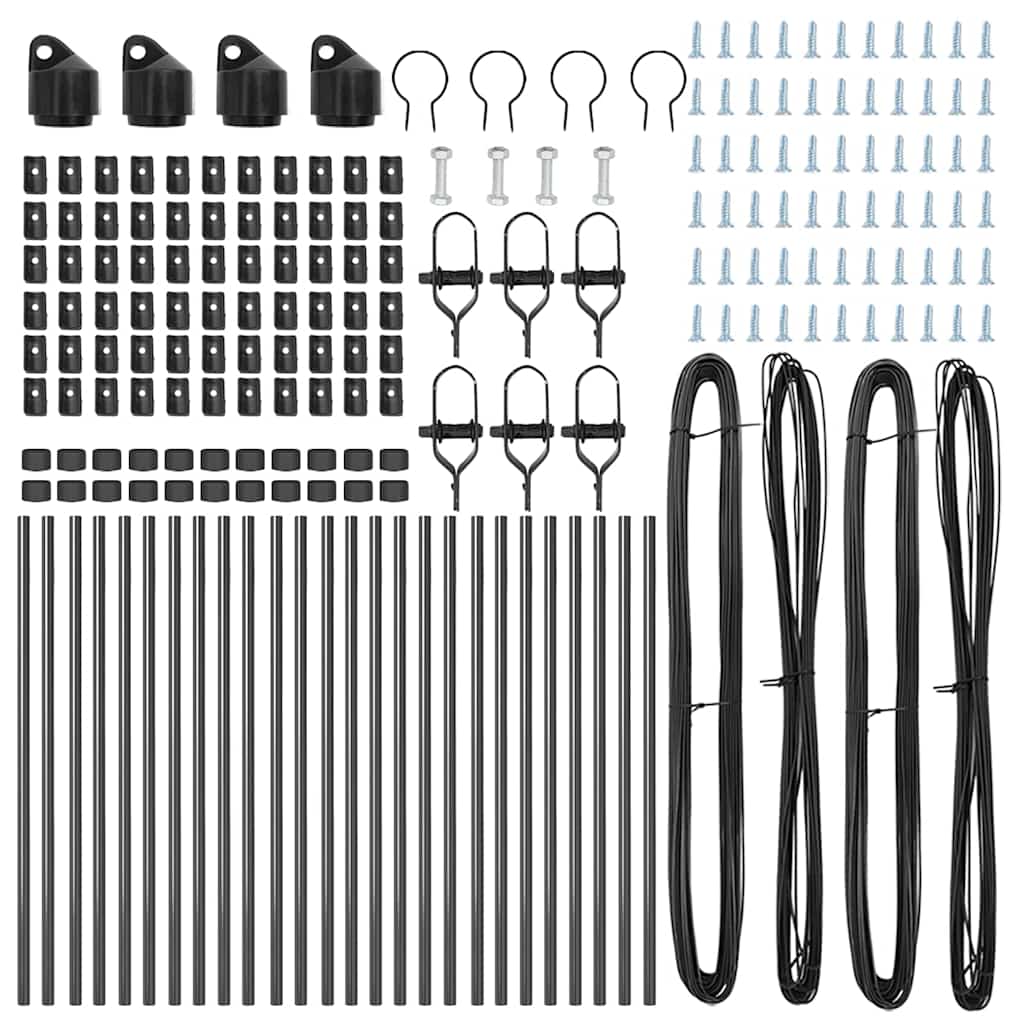 Plotový sloupek. Jiný 26 pcs Šedá 3.2 x 3.2 x 120 cm Ocel