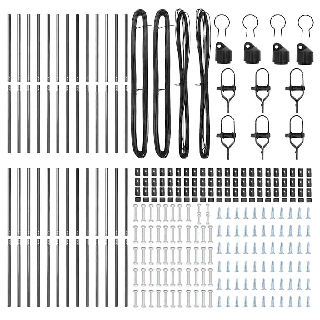 Plotový sloupek. 26 pcs Šedá 3.2 x 3.2 x 150 cm Ocel