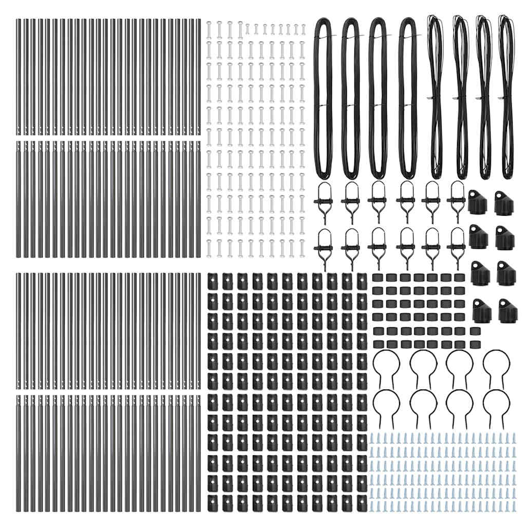 Plotový sloupek. Jiný 52 pcs Šedá 3.2 x 3.2 x 200 cm Ocel