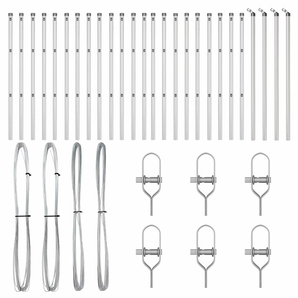 Plotový sloupek. Jiný 26 pcs Stříbrná 3.2 x 3.2 x 100 cm Ocel