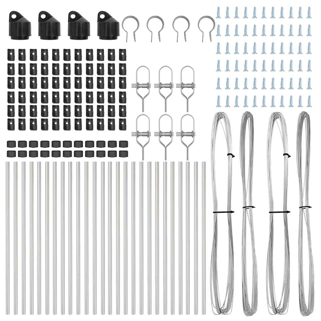 Plotový sloupek. Jiný 26 pcs Stříbrná 3.2 x 3.2 x 100 cm Ocel