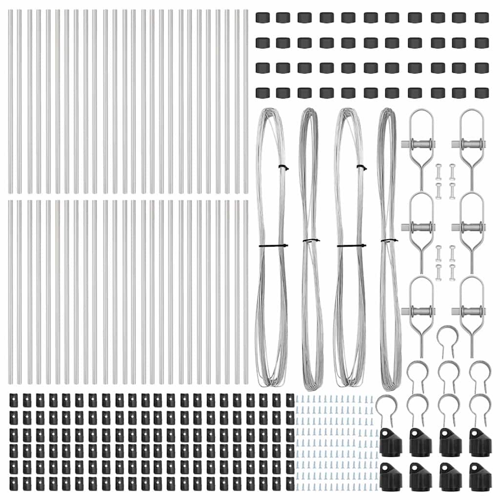 Plotový sloupek. Jiný 52 pcs Stříbrná 3.2 x 3.2 x 120 cm Ocel