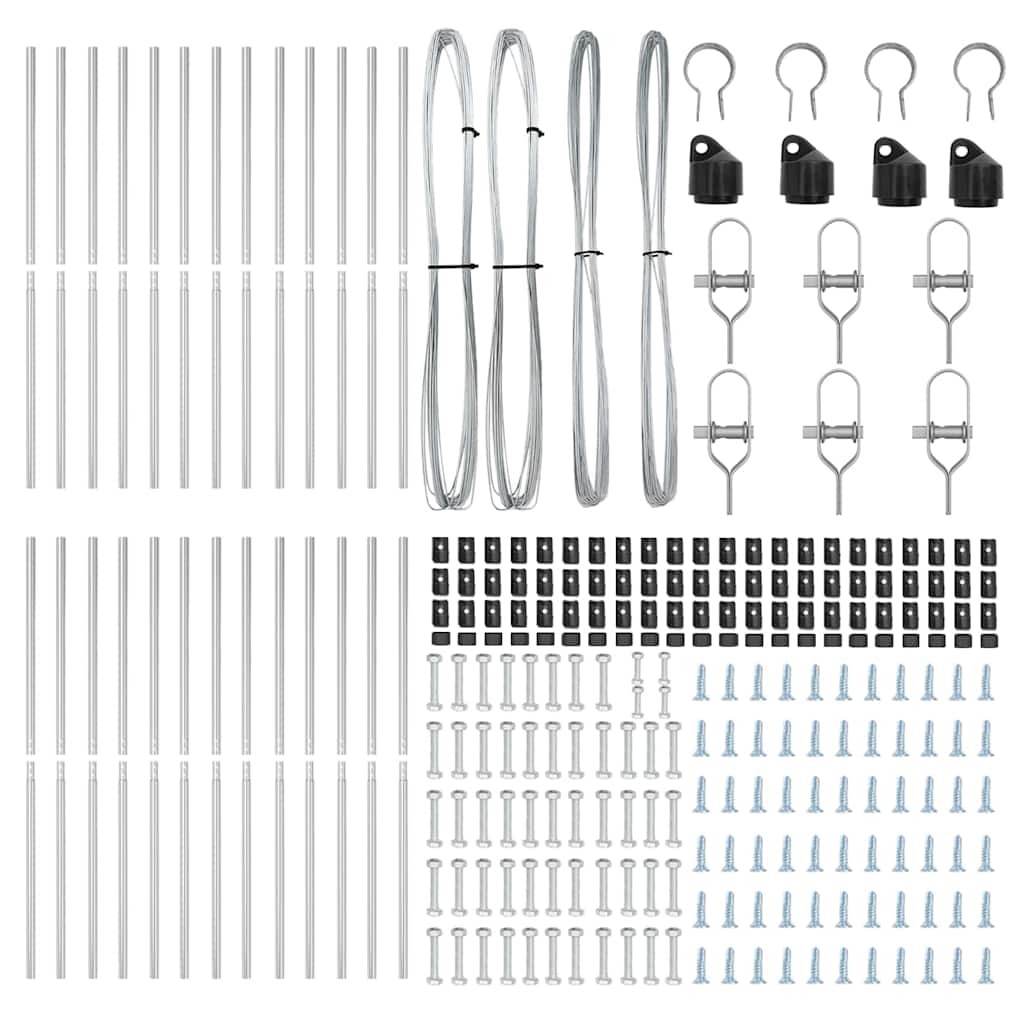 Plotový sloupek. Jiný 26 pcs Stříbrná 3.2 x 3.2 x 200 cm Ocel