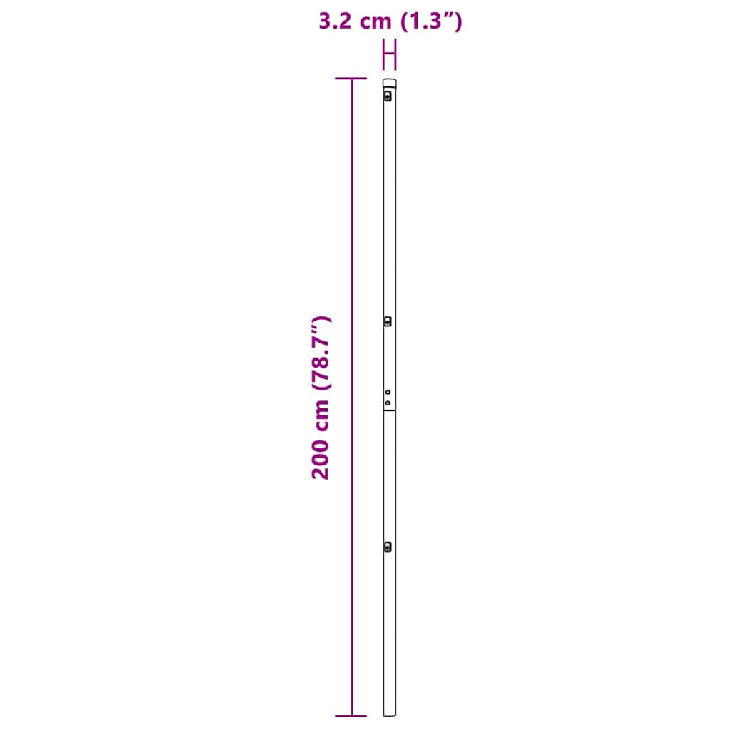 Plotový sloupek. Jiný 26 pcs Stříbrná 3.2 x 3.2 x 200 cm Ocel