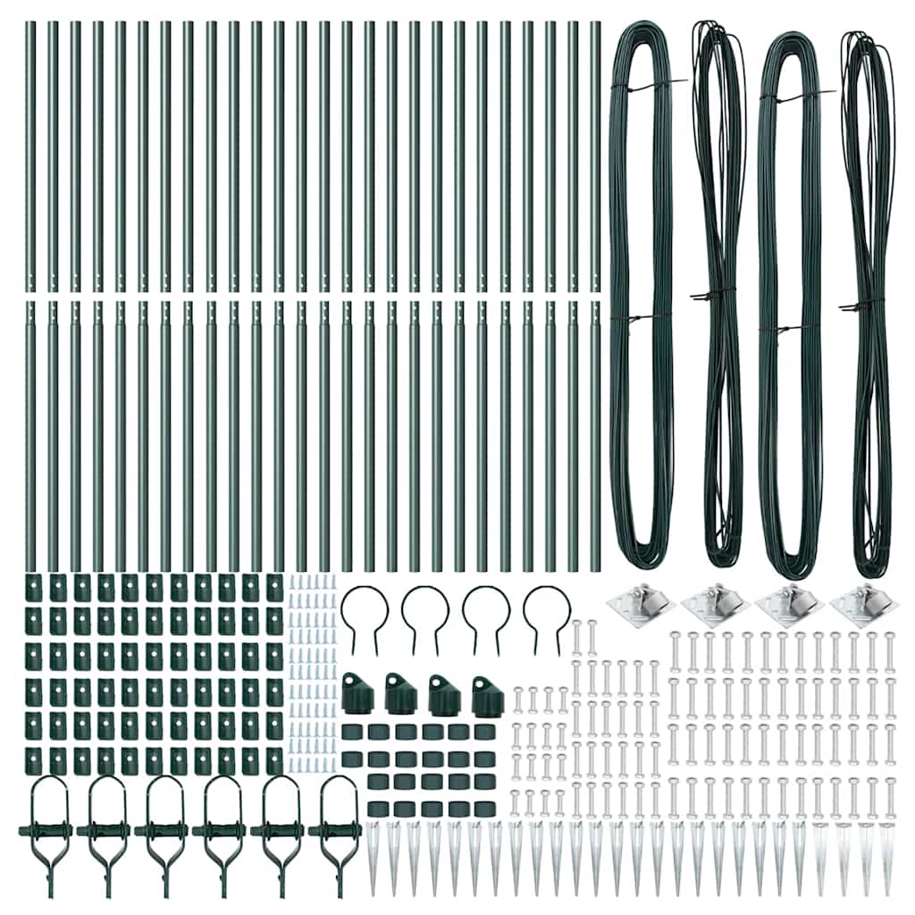Plotový sloupek. Jiný 26 pcs Stříbrná 3.2 x 3.2 x 140 cm Ocel