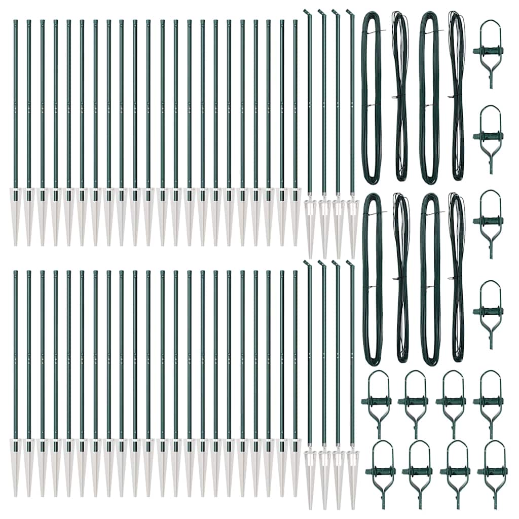 Plotový sloupek. Jiný 52 pcs Stříbrná 3.2 x 3.2 x 140 cm Ocel