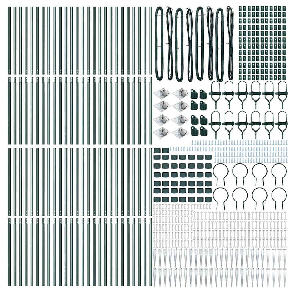 Plotový sloupek. Jiný 52 pcs Stříbrná 3.2 x 3.2 x 140 cm Ocel