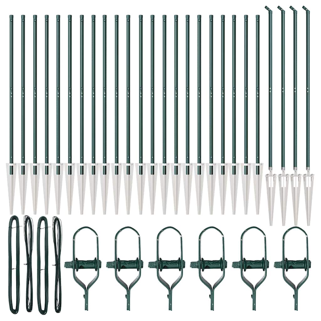 Plotový sloupek. Jiný 26 pcs Stříbrná 3.2 x 3.2 x 180 cm Ocel