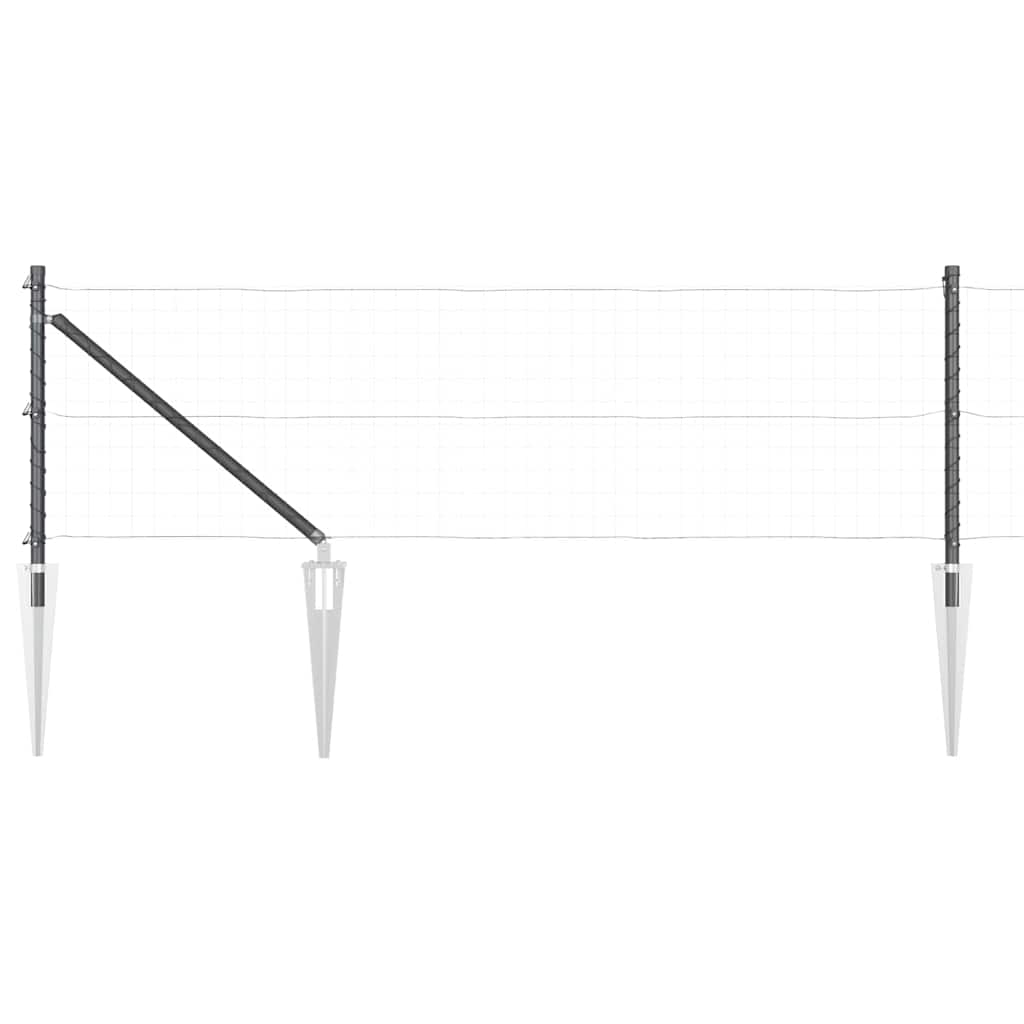 Plotový sloupek. Jiný 26 pcs Stříbrná 3.2 x 3.2 x 60 cm Ocel
