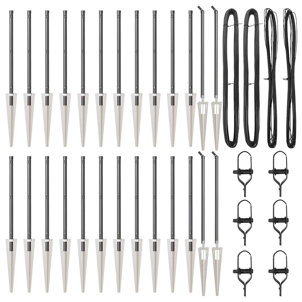 Plotový sloupek. Jiný 26 pcs Stříbrná 3.2 x 3.2 x 60 cm Ocel