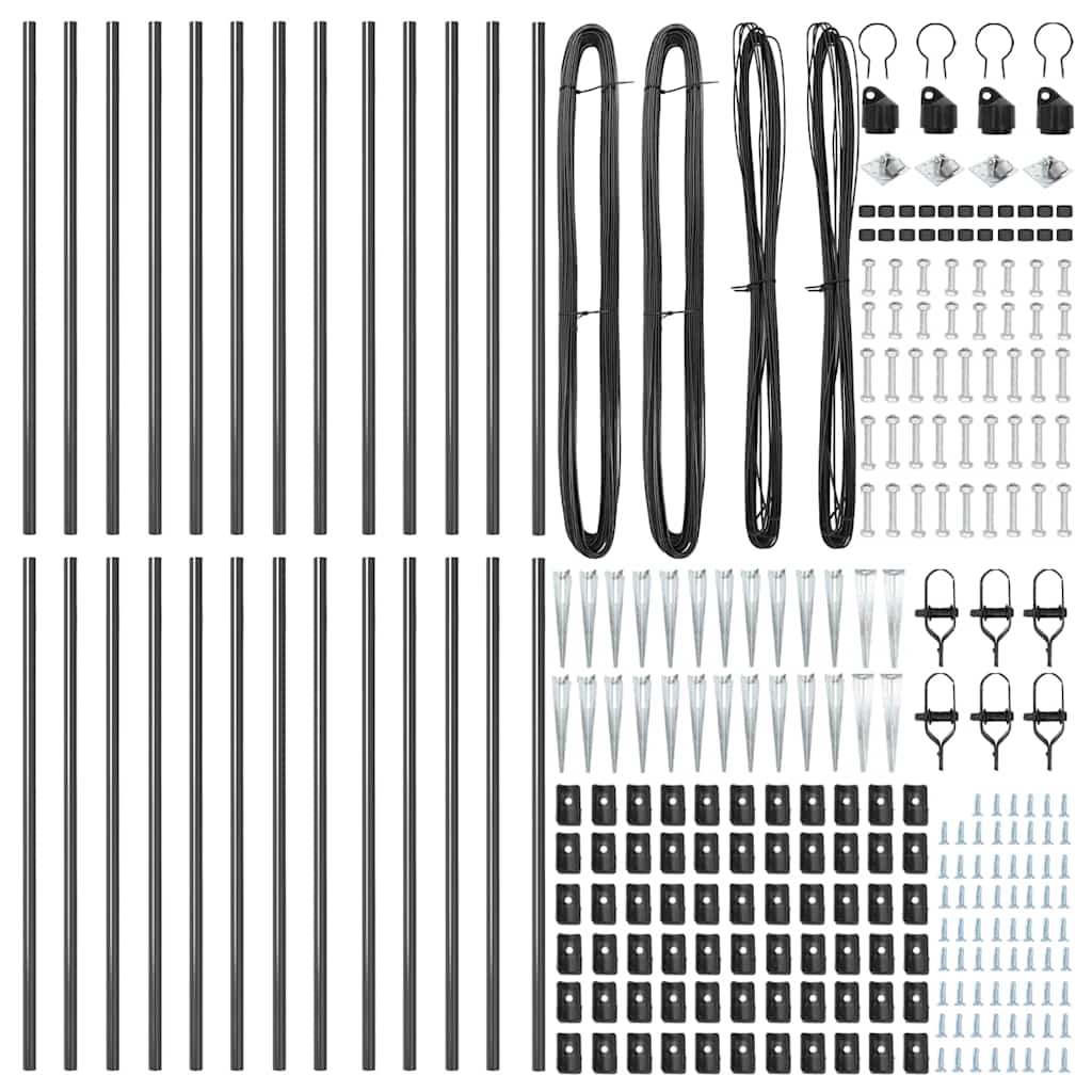 Plotový sloupek. Jiný 26 pcs Stříbrná 3.2 x 3.2 x 60 cm Ocel