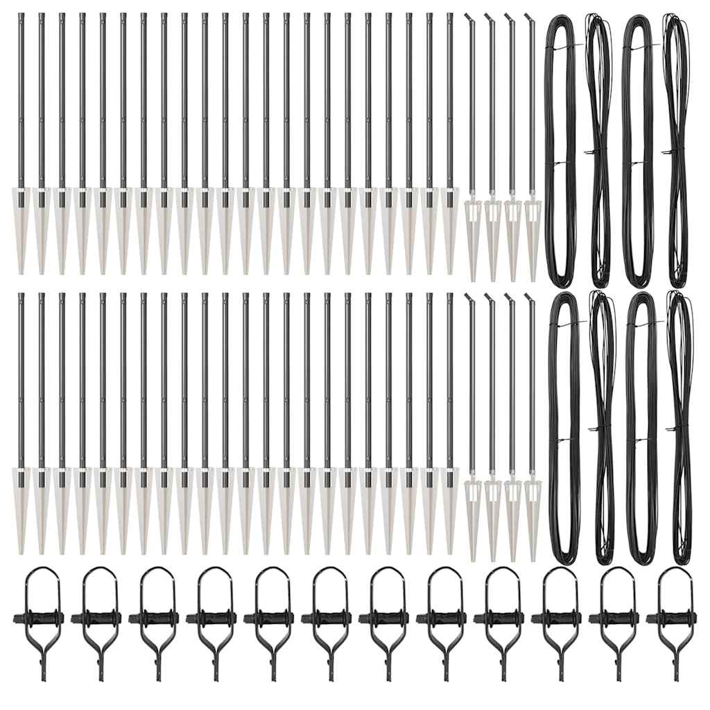 Plotový sloupek. Jiný 52 pcs Stříbrná 3.2 x 3.2 x 100 cm Ocel