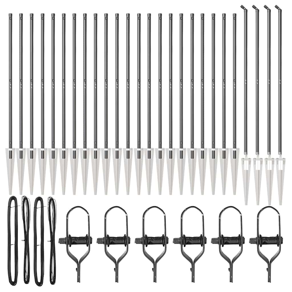 Plotový sloupek. 26 pcs Stříbrná 3.2 x 3.2 x 160 cm Ocel