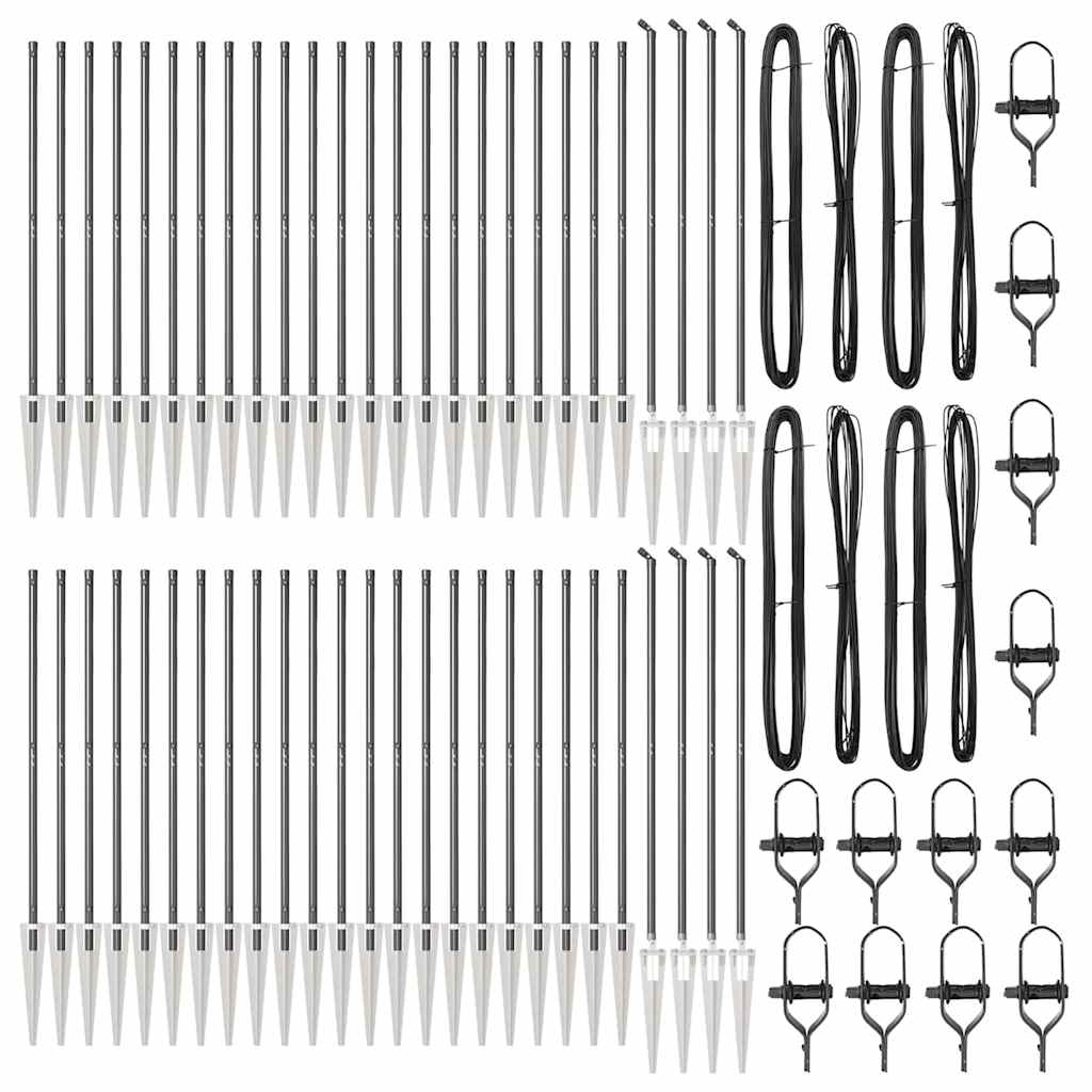 Plotový sloupek. Jiný 52 pcs Stříbrná 3.2 x 3.2 x 180 cm Ocel