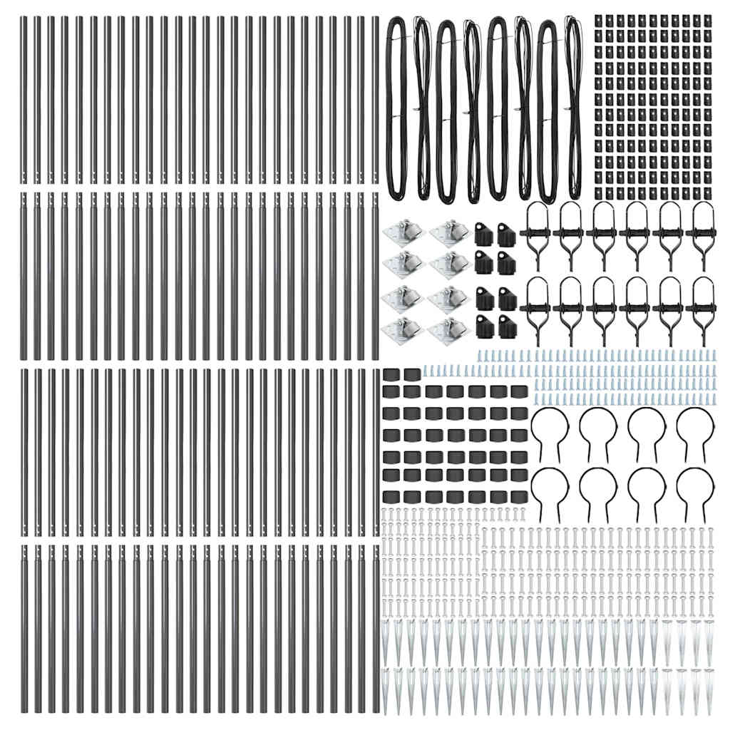 Plotový sloupek. Jiný 52 pcs Stříbrná 3.2 x 3.2 x 180 cm Ocel