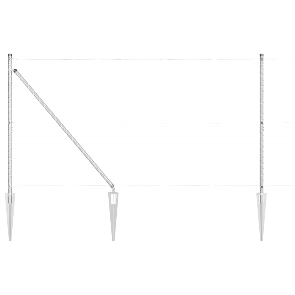 Plotový sloupek. Jiný 52 pcs Stříbrná 3.2 x 3.2 x 140 cm Ocel
