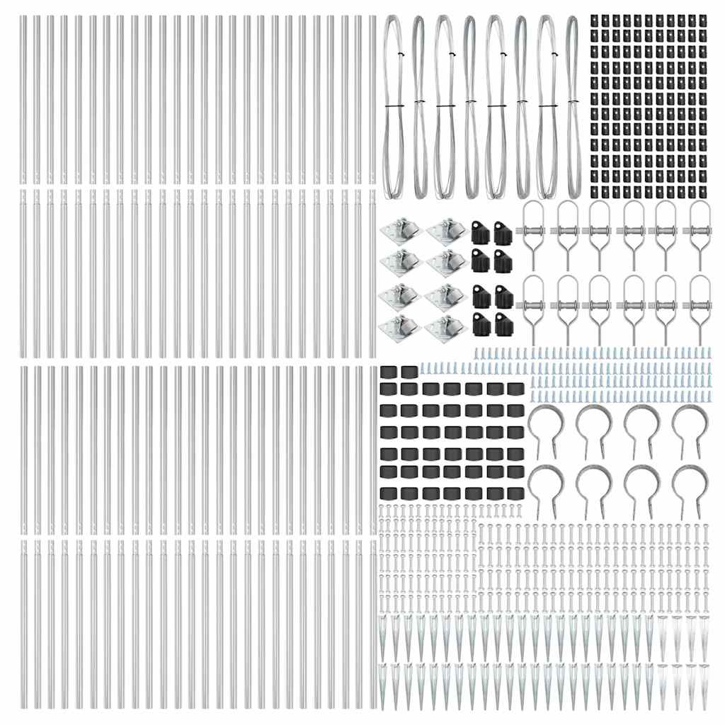 Plotový sloupek. Jiný 52 pcs Stříbrná 3.2 x 3.2 x 140 cm Ocel