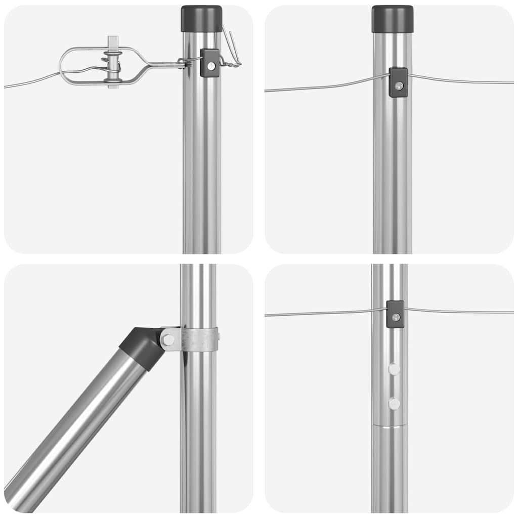 Plotový sloupek. Jiný 26 pcs Stříbrná 3.2 x 3.2 x 180 cm Ocel