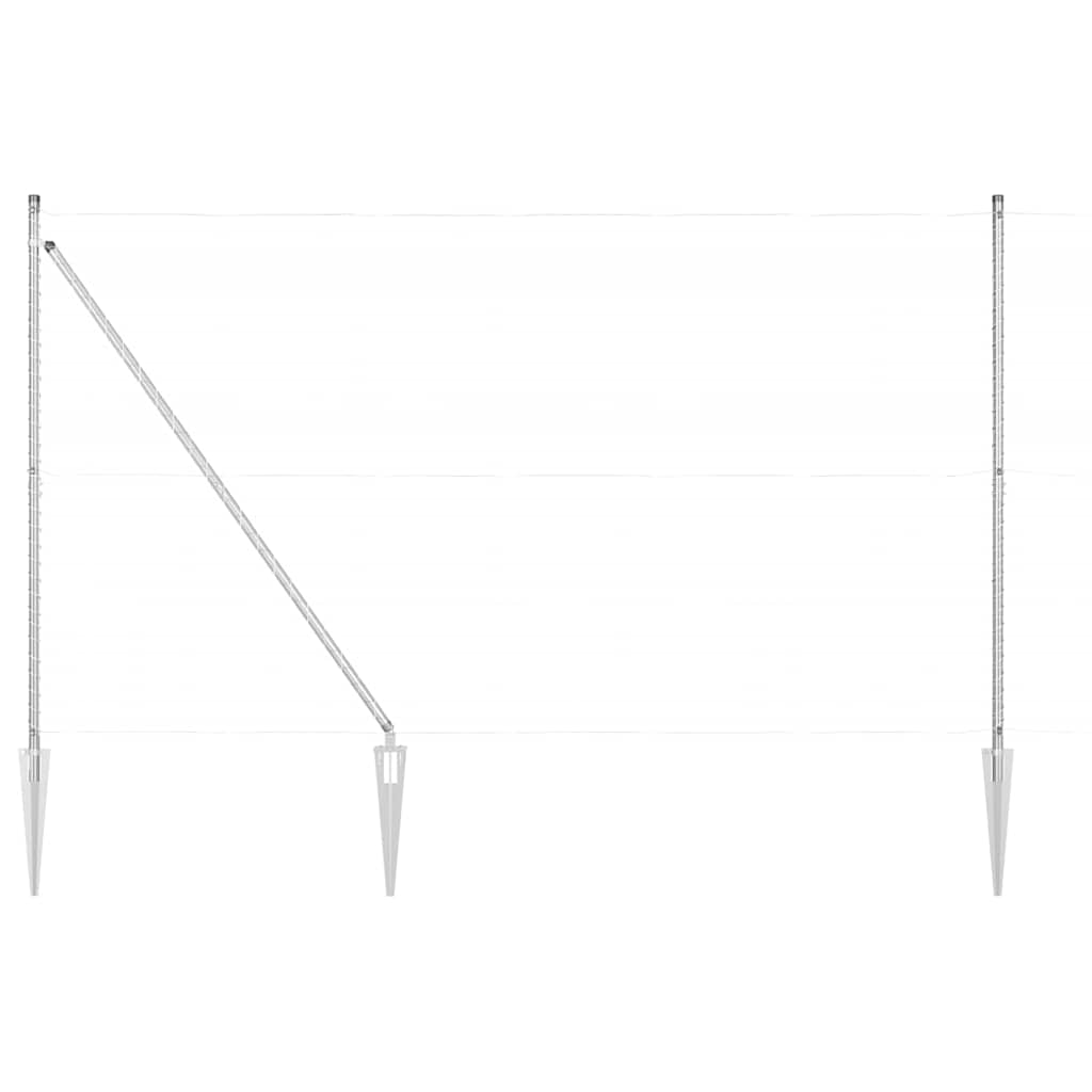Plotový sloupek. Jiný 26 pcs Stříbrná 3.2 x 3.2 x 180 cm Ocel