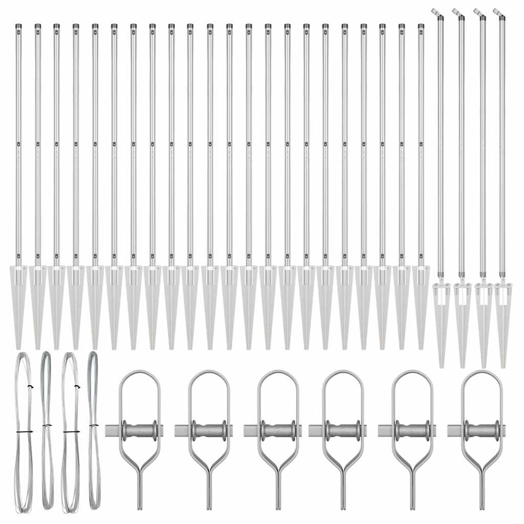Plotový sloupek. Jiný 26 pcs Stříbrná 3.2 x 3.2 x 180 cm Ocel