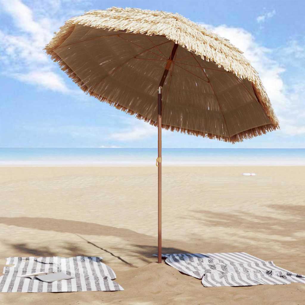 Plážový slunečník Hnědá Ø 206 x 209.5 cm Ocel