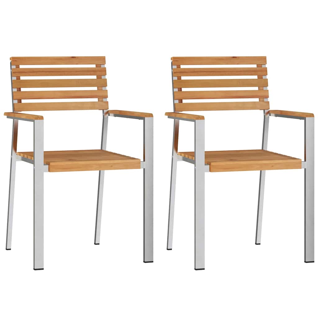 Zahradní křeslo 2 pcs Hnědá Masivní teakové dřevo