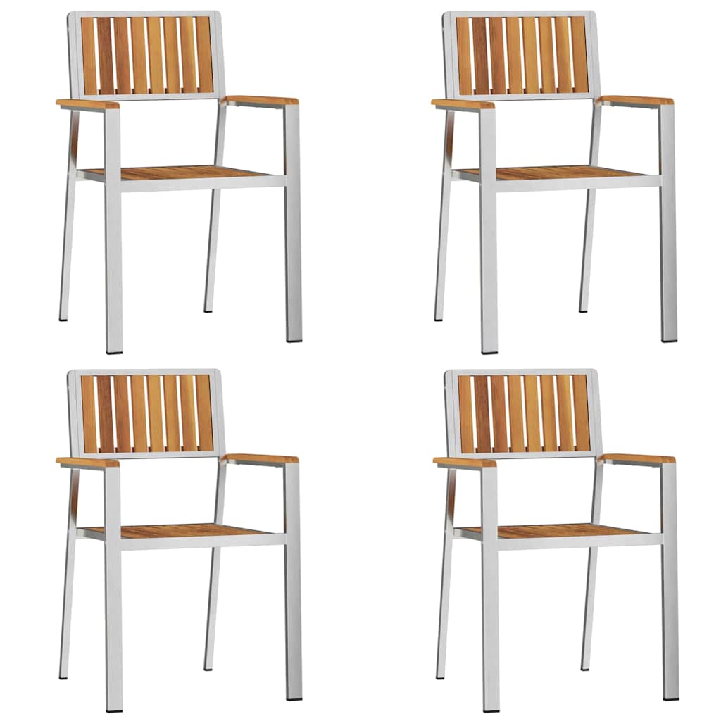 Zahradní křeslo 4 pcs Hnědá Masivní akáciové dřevo