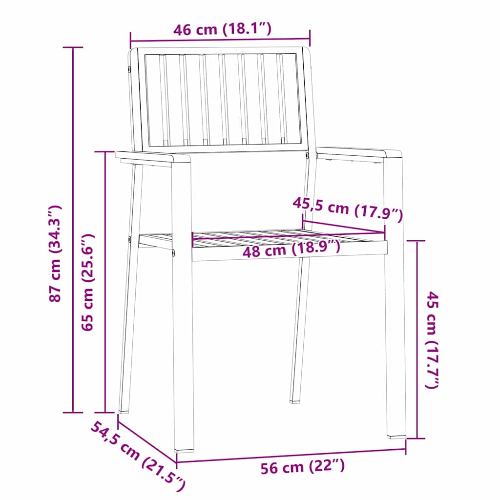 Zahradní křeslo 4 pcs Hnědá Masivní akáciové dřevo