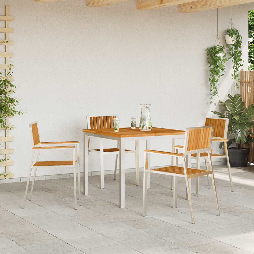 Zahradní křeslo 4 pcs Hnědá Masivní teakové dřevo
