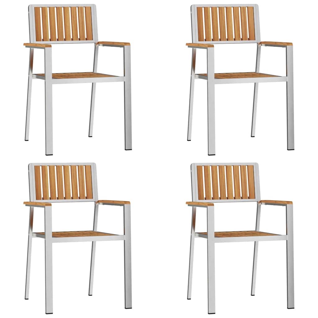 Zahradní křeslo 4 pcs Hnědá Masivní teakové dřevo
