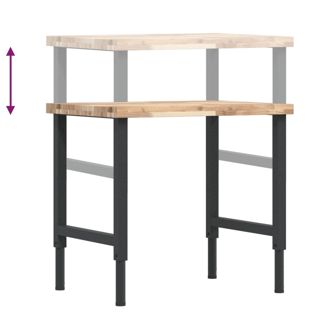 Pracovní stůl 80 x 60 x (73–99,5) cm masivní akácie obdélníkový
